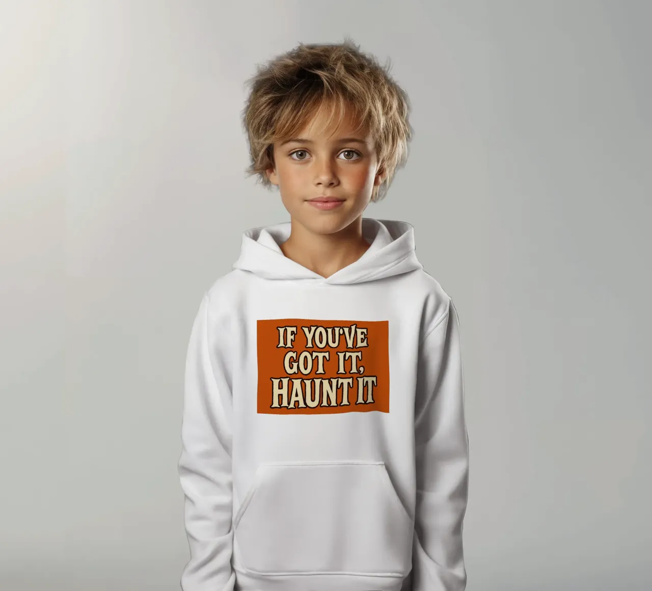 Typographie rétro "If You've Got It, Haunt It" (Si vous l'avez, hantez-le) sweat à capuche enfant de vintagepod