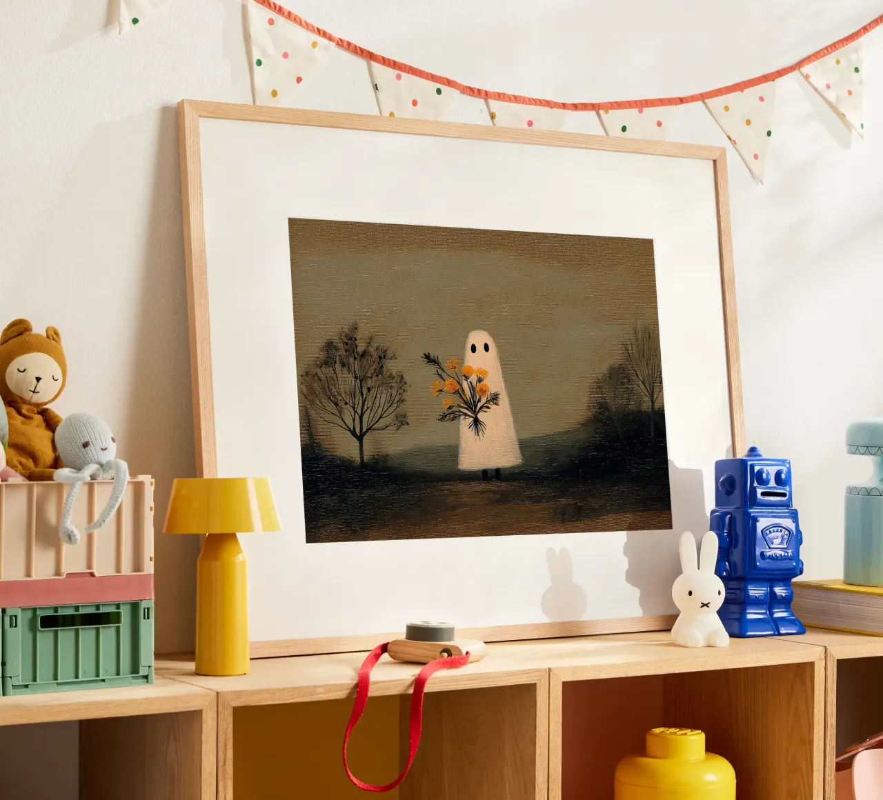 Fantasma con flores: Moody Halloween Art Print poster de vintagepod