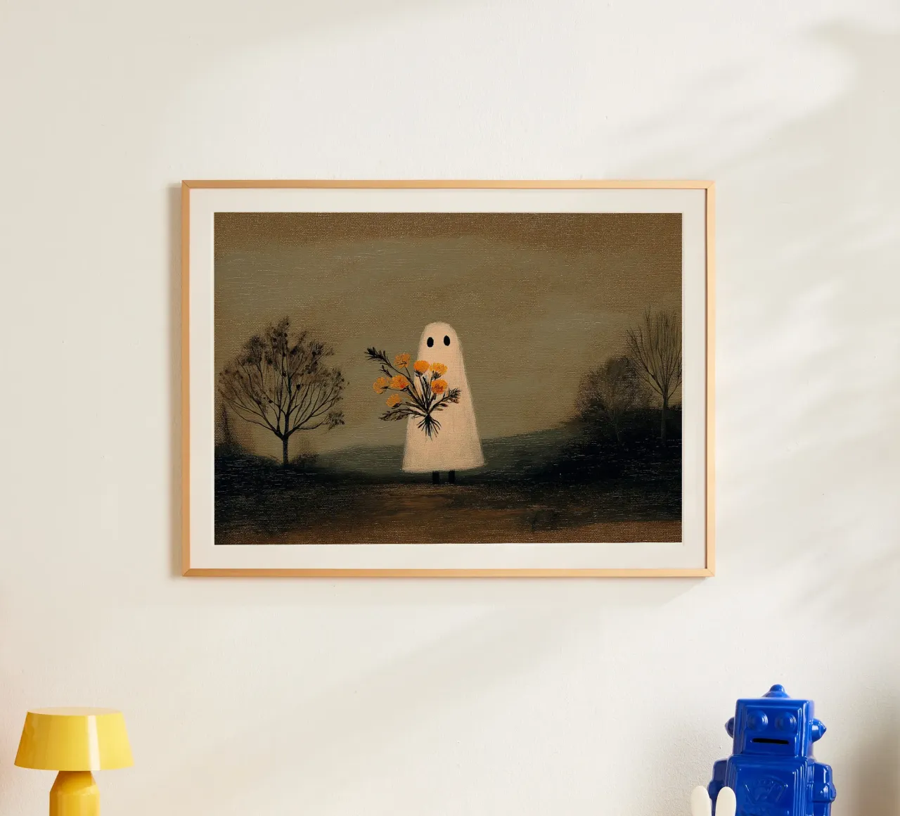 Fantasma con flores: Moody Halloween Art Print poster de vintagepod