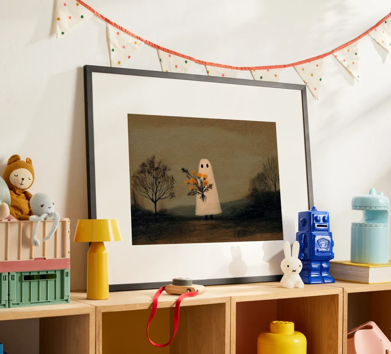 Fantasma con flores: Moody Halloween Art Print poster de vintagepod