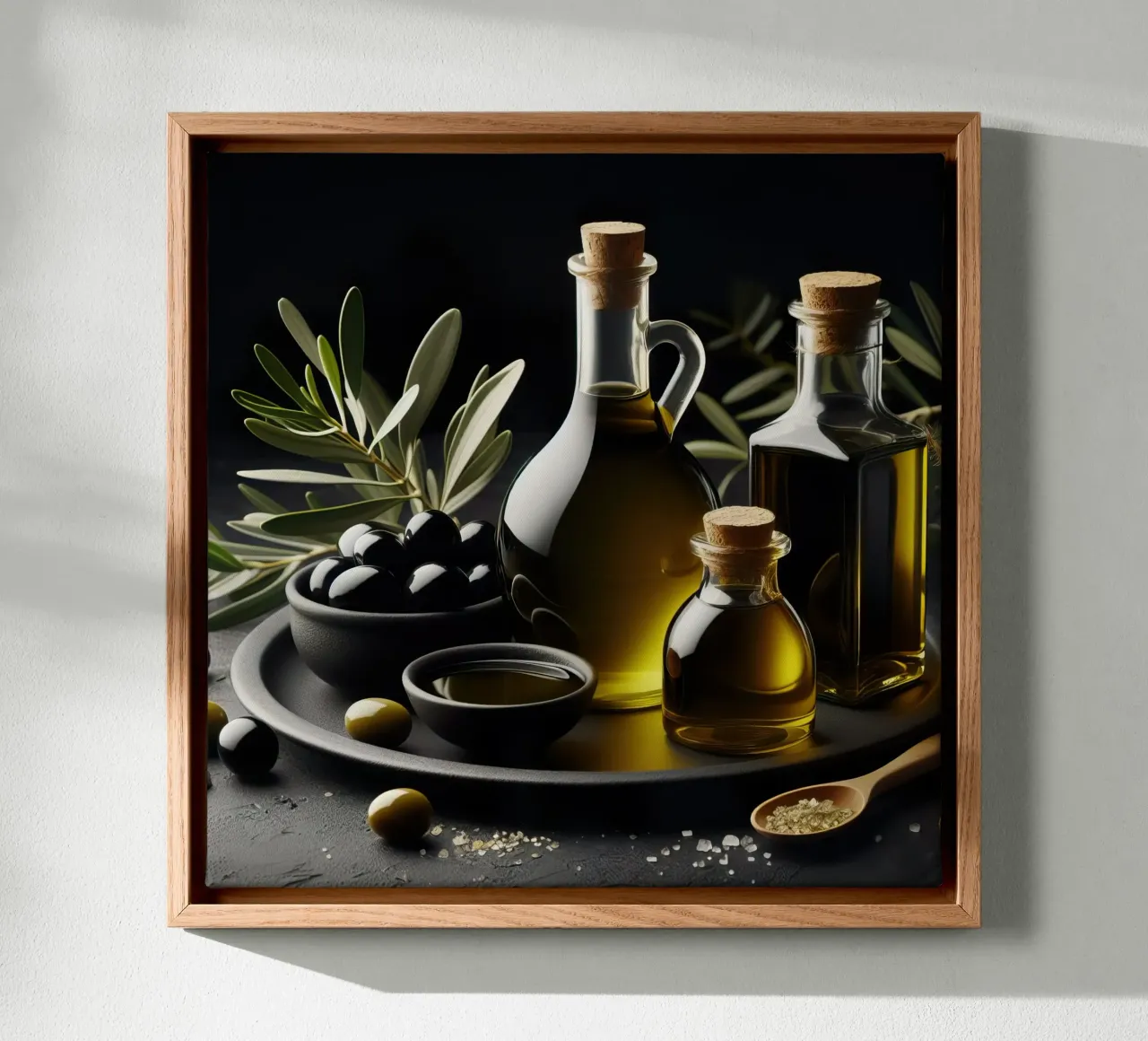 Natura morta di olio d'oliva tela con Cornice a cassetta da 🥩 The tasty wall