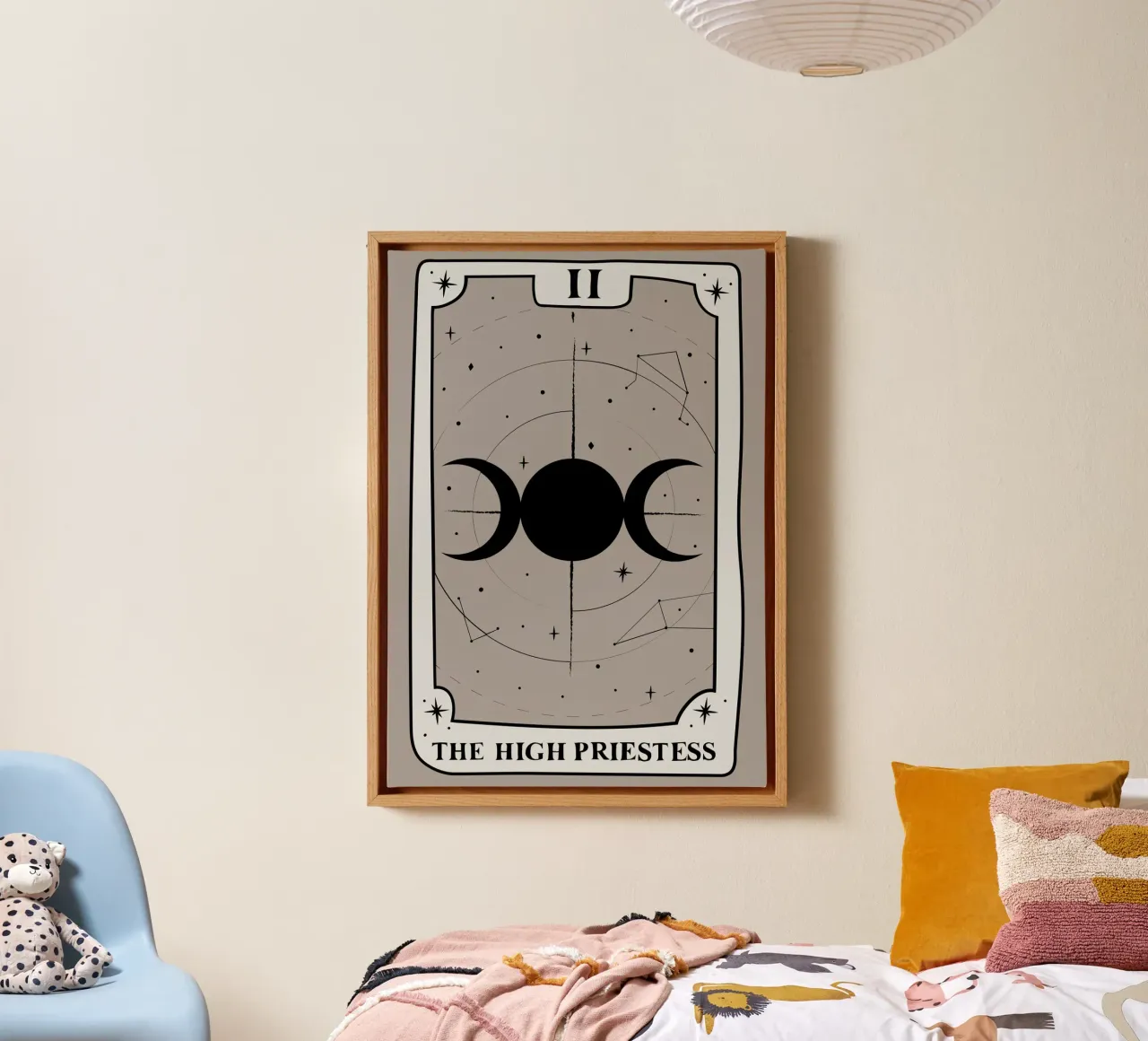 Hoge Priesteres Tarot: Drievoudige Maan Godin Print canvas met Baklijst van vintagepod
