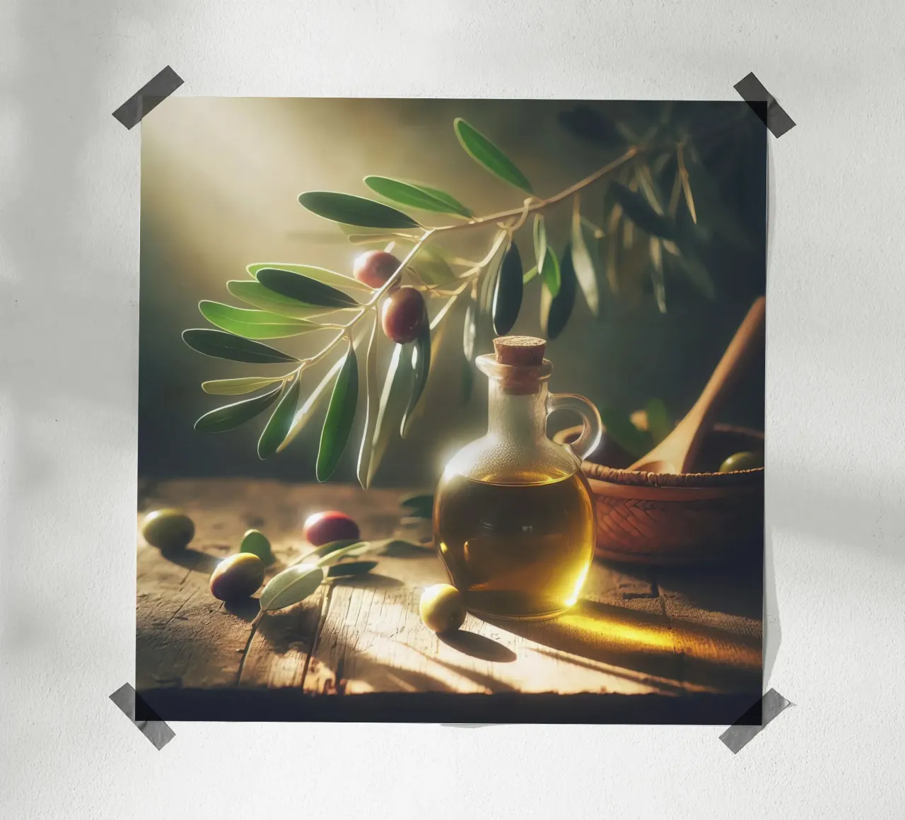 Natura morta di olio d'oliva poster da 🥩 The tasty wall