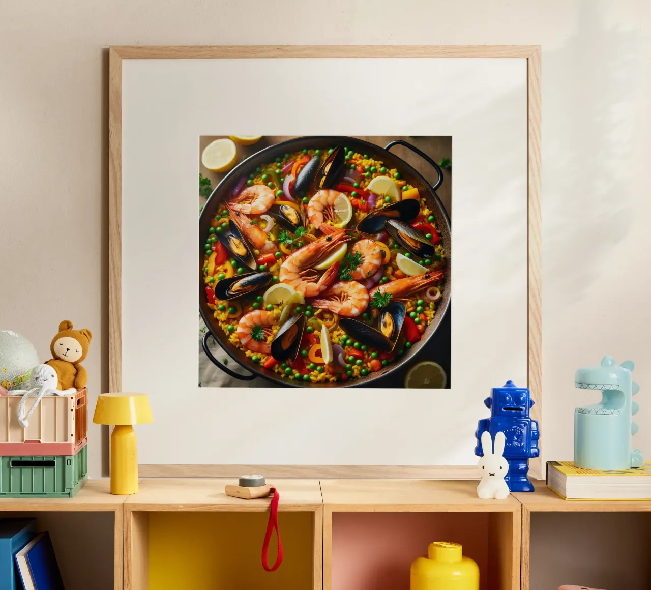 Paella spagnola poster con telaio in alluminio da 🥩 The tasty wall