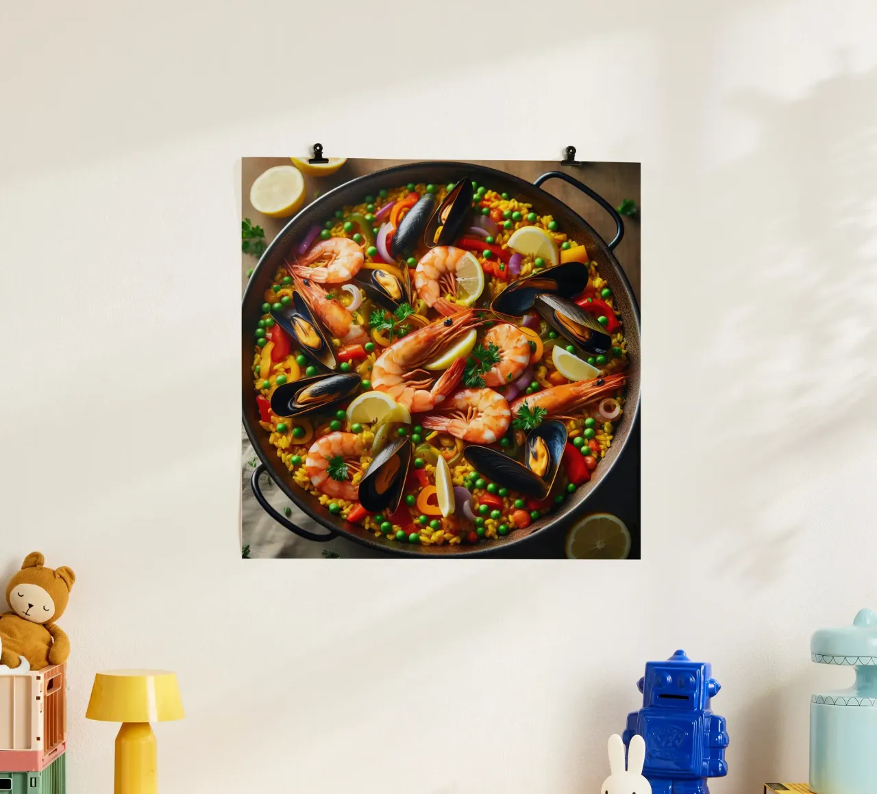 Paella spagnola poster con telaio in alluminio da 🥩 The tasty wall