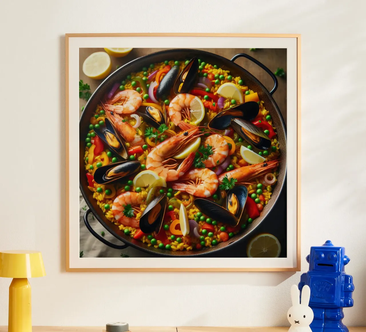 Paella spagnola poster con telaio in alluminio da 🥩 The tasty wall