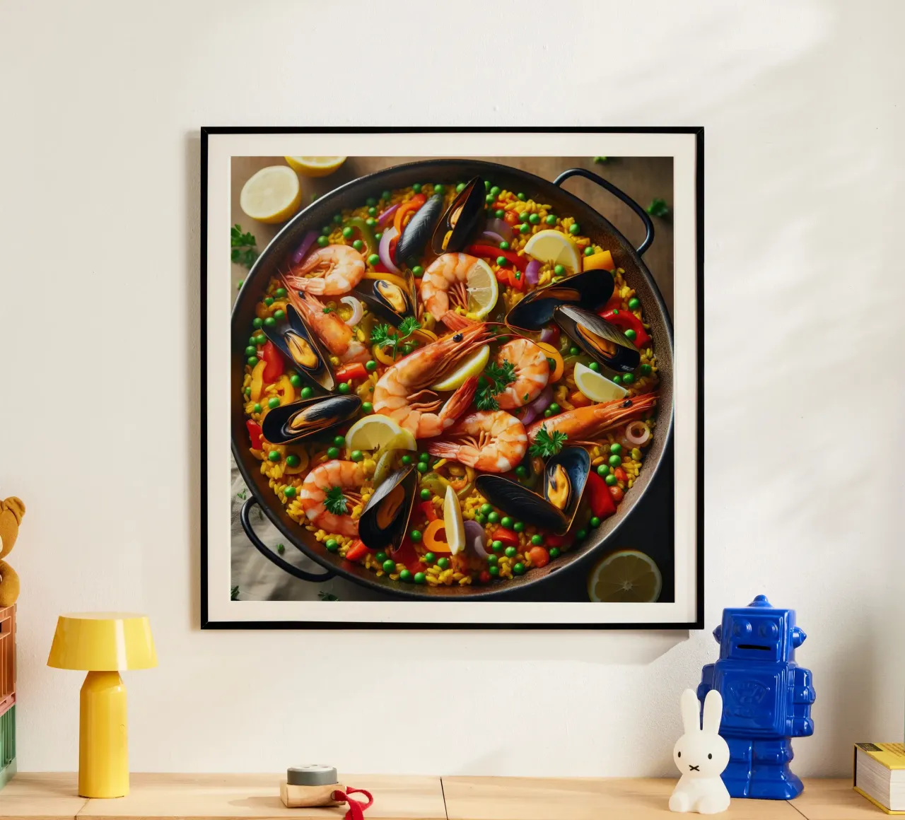 Paella spagnola poster con telaio in alluminio da 🥩 The tasty wall