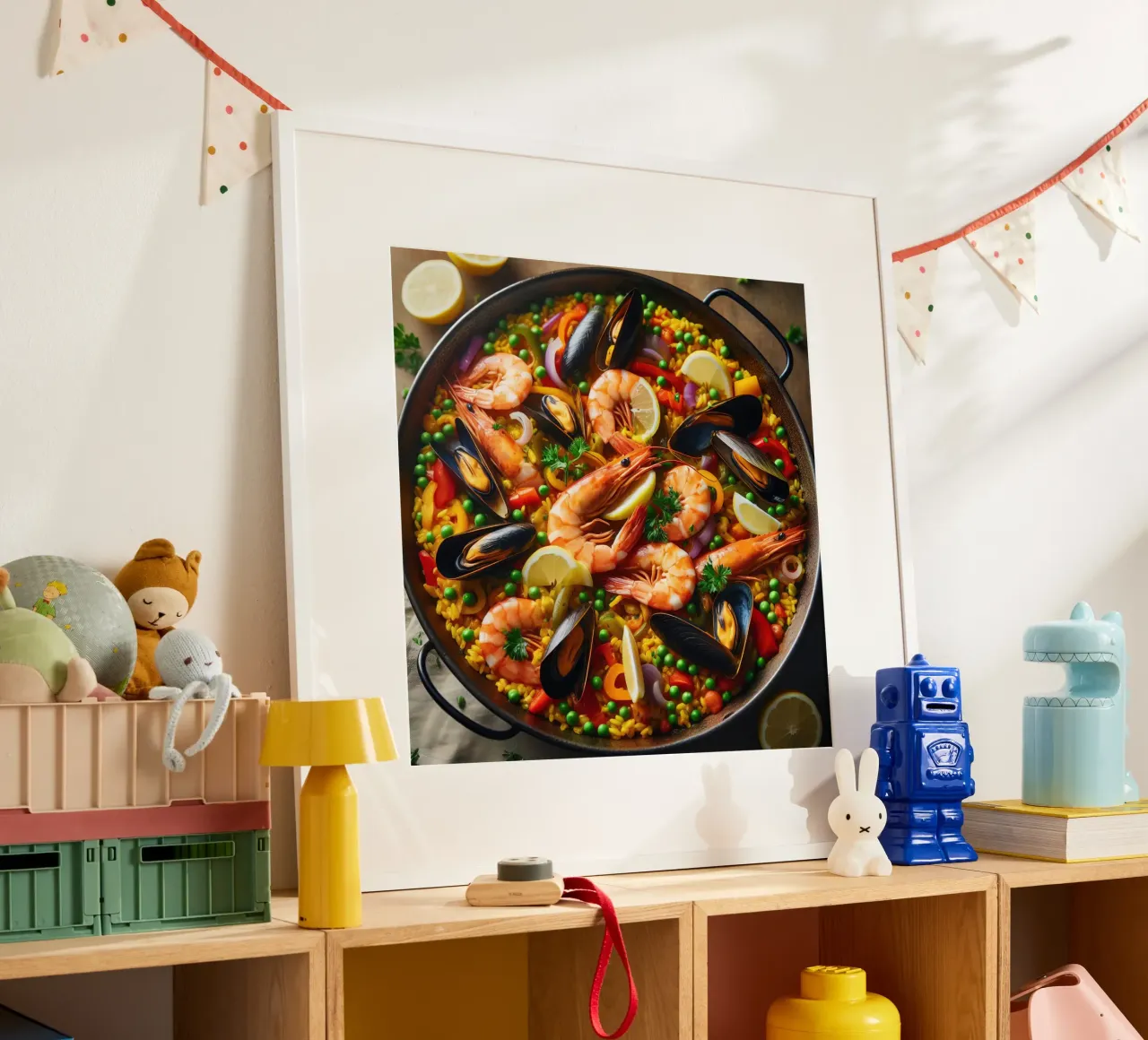 Paella spagnola poster con telaio in alluminio da 🥩 The tasty wall