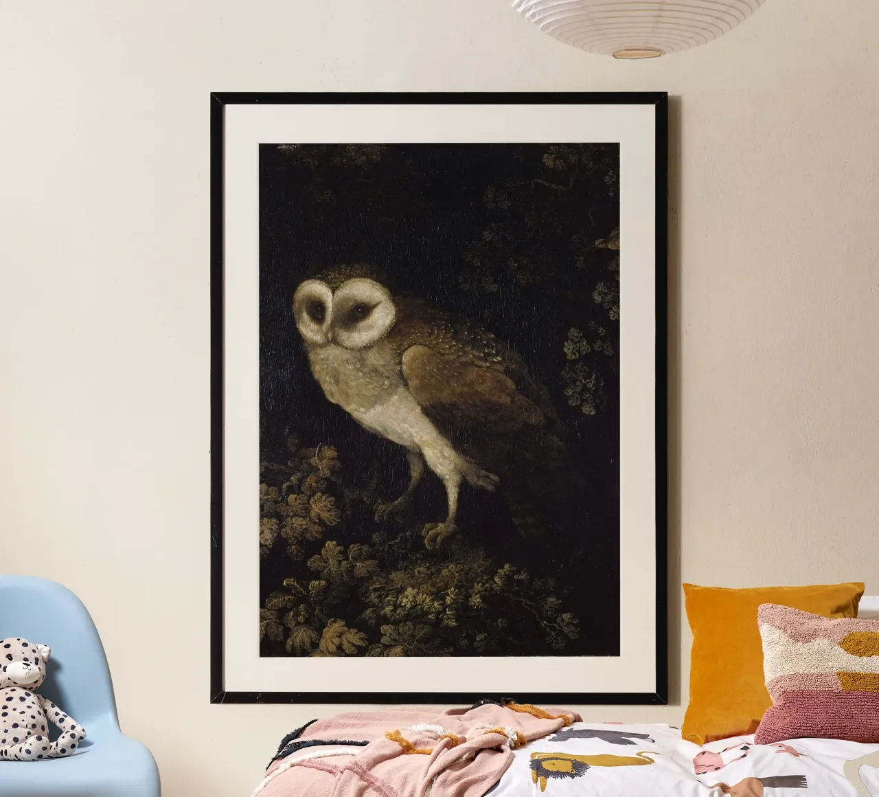 Barbagianni vintage: arte di Moody Dark Academia poster con telaio in alluminio da vintagepod