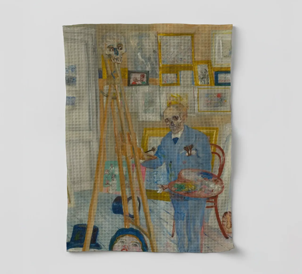 James Ensor, Skeleton Painter Art, Expressionism Poster torchon de vintagepod