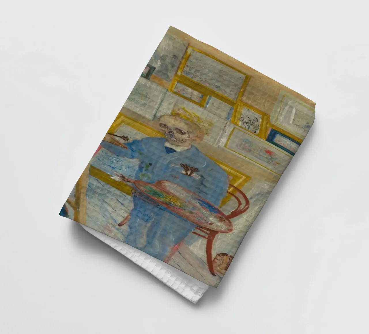 James Ensor, Skeleton Painter Art, Expressionism Poster torchon de vintagepod