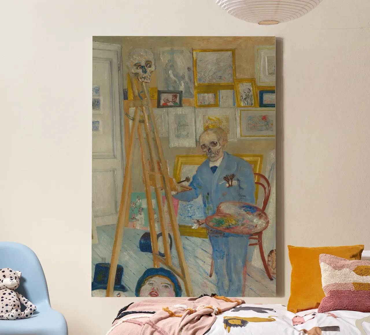 James Ensor, Pittore Scheletro Arte, Poster Espressionismo tela con Cornice a cassetta da vintagepod