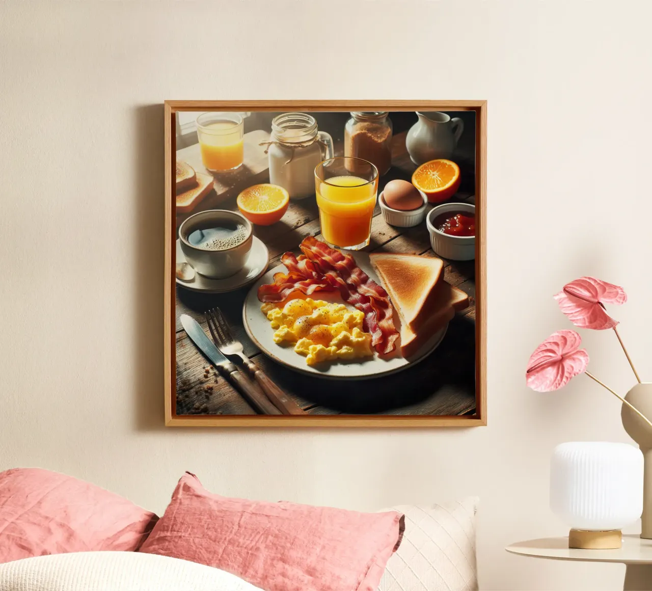 Engels ontbijt canvas met Baklijst van 🥩 The tasty wall