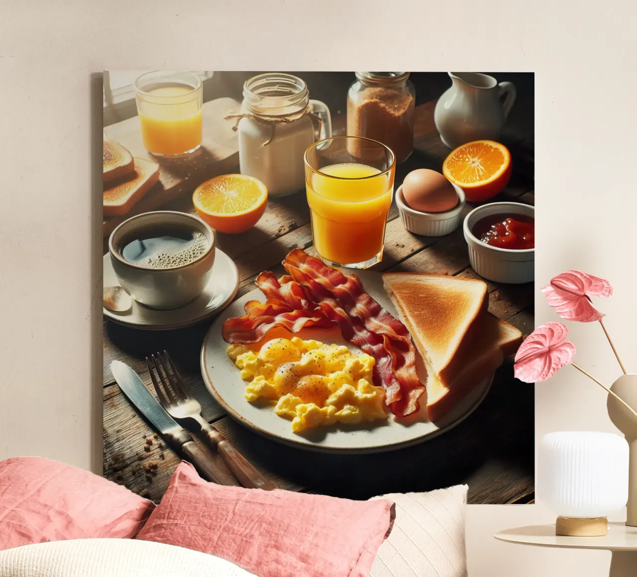 Engels ontbijt canvas met Baklijst van 🥩 The tasty wall