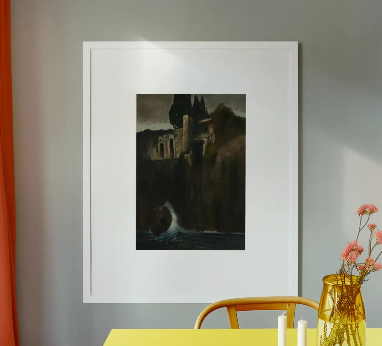 Arnold Böcklin, Dark Academia, Pittura del castello misterioso poster da vintagepod
