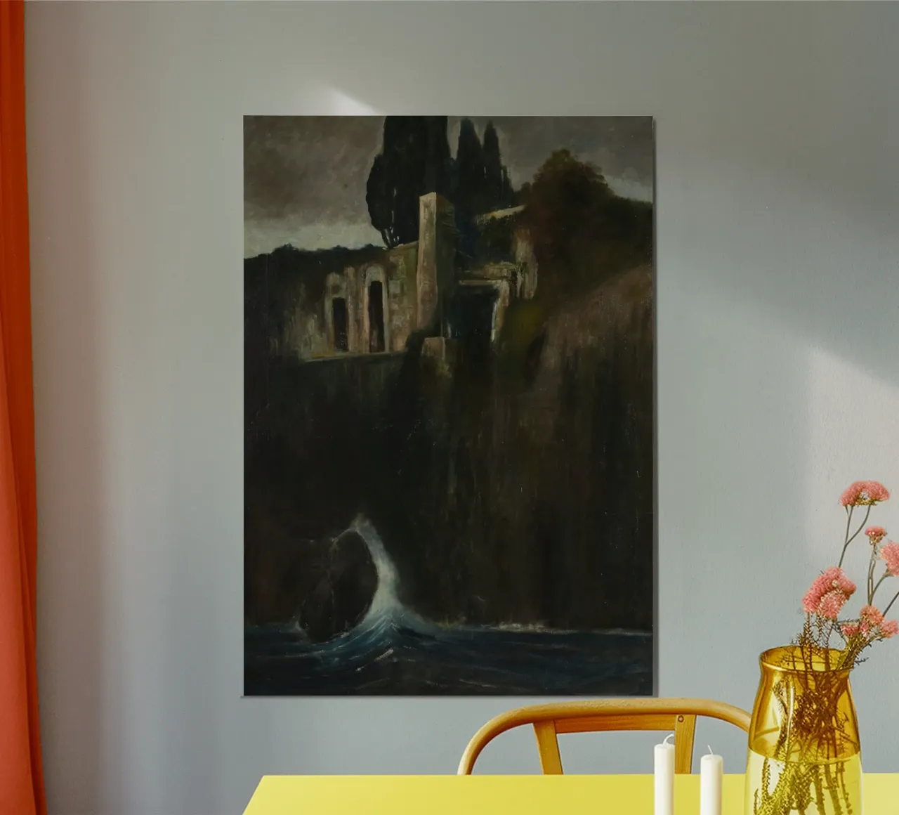 Arnold Böcklin, Dark Academia, Pittura del castello misterioso poster da vintagepod