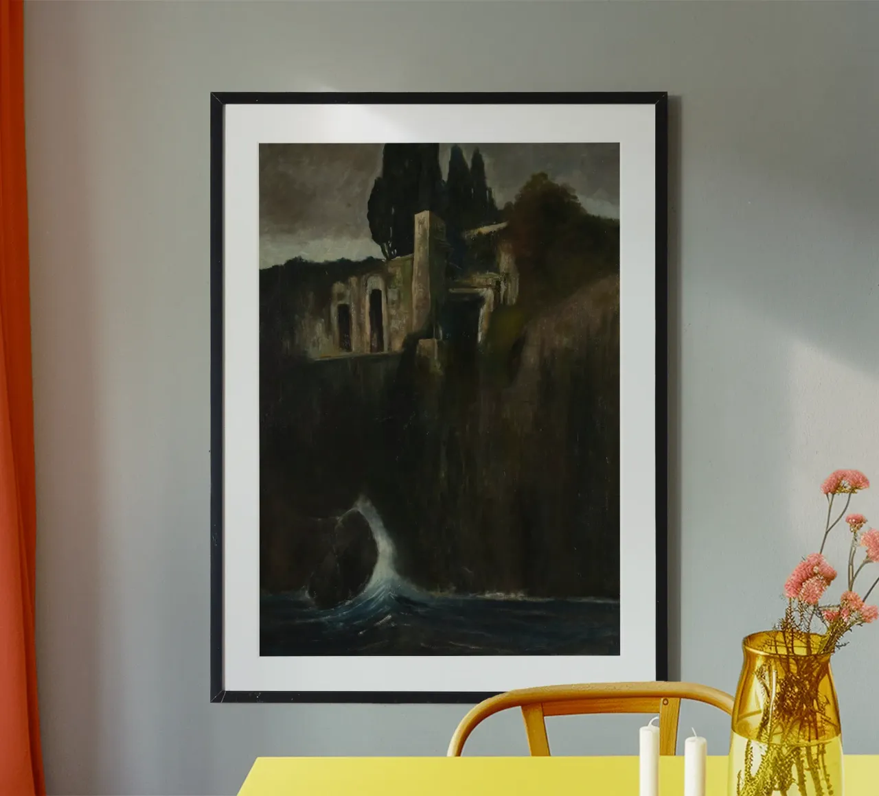 Arnold Böcklin, Dark Academia, Pittura del castello misterioso poster da vintagepod