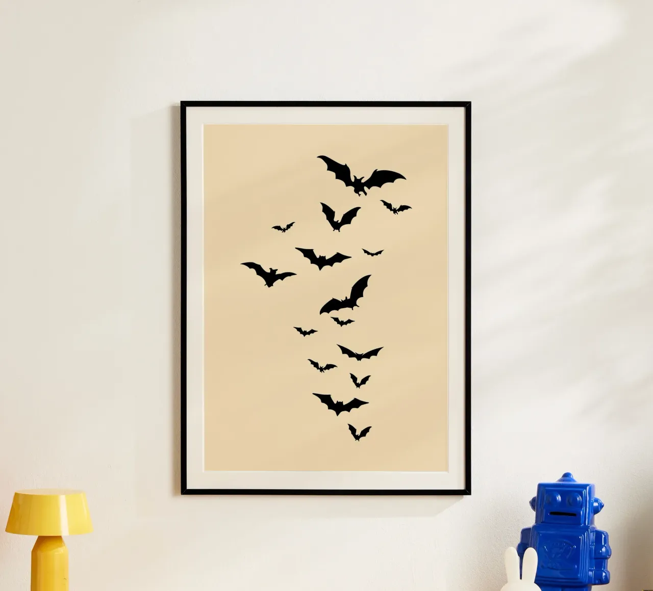 Pipistrelli minimalisti, stagione spettrale, arte murale di tendenza poster da vintagepod