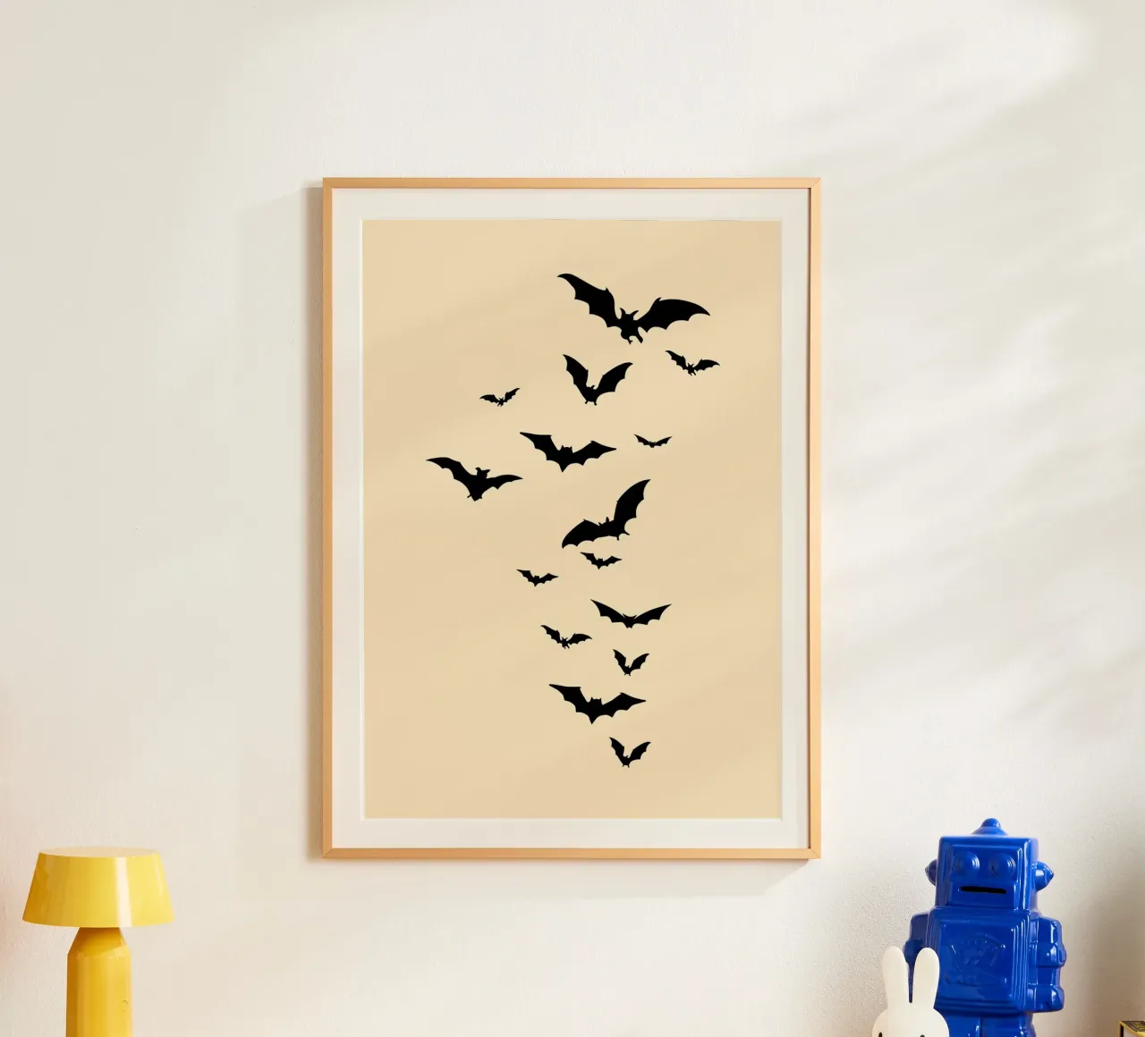 Pipistrelli minimalisti, stagione spettrale, arte murale di tendenza poster da vintagepod