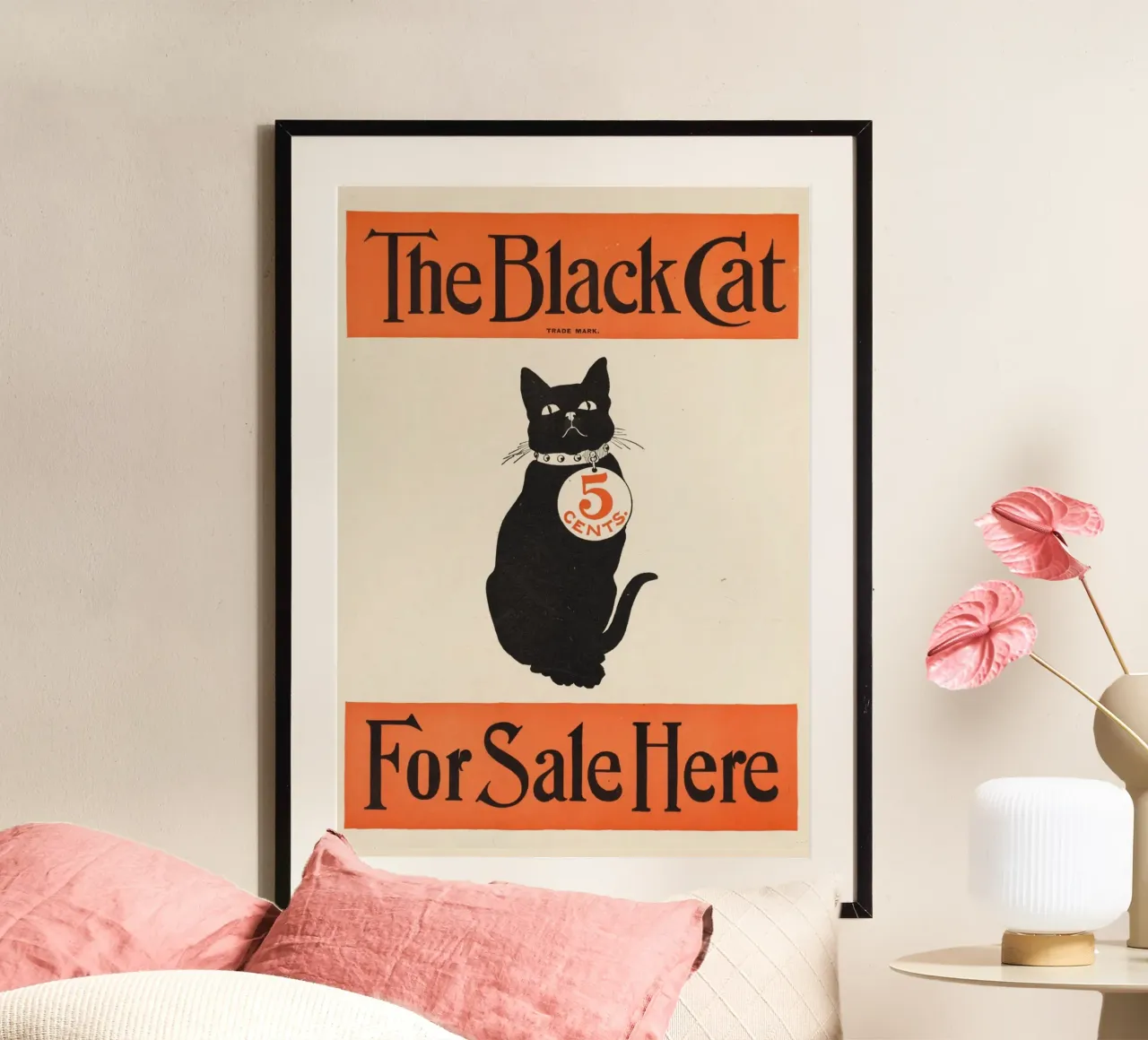 Poster d'epoca della rivista "The Black Cat", Art Nouveau poster con telaio in alluminio da vintagepod