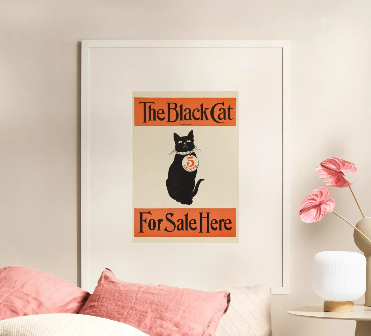 Poster d'epoca della rivista "The Black Cat", Art Nouveau poster con telaio in alluminio da vintagepod