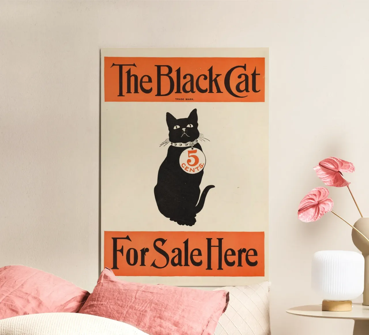 Poster d'epoca della rivista "The Black Cat", Art Nouveau poster con telaio in alluminio da vintagepod
