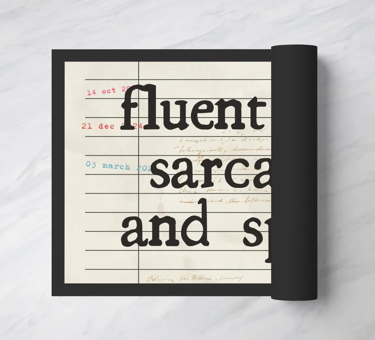 "Fluent in Sarcasm and Spells" Poster, Dark Academia doormat by vintagepod