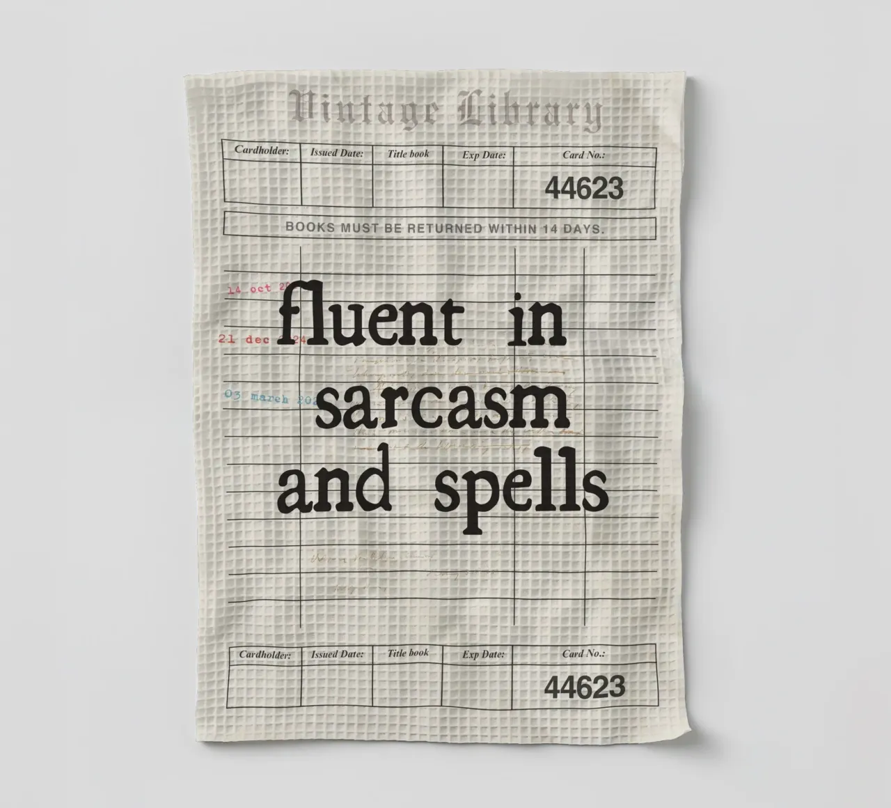 Poster "Fluente nel sarcasmo e negli incantesimi", Dark Academia canovaccio da cucina da vintagepod