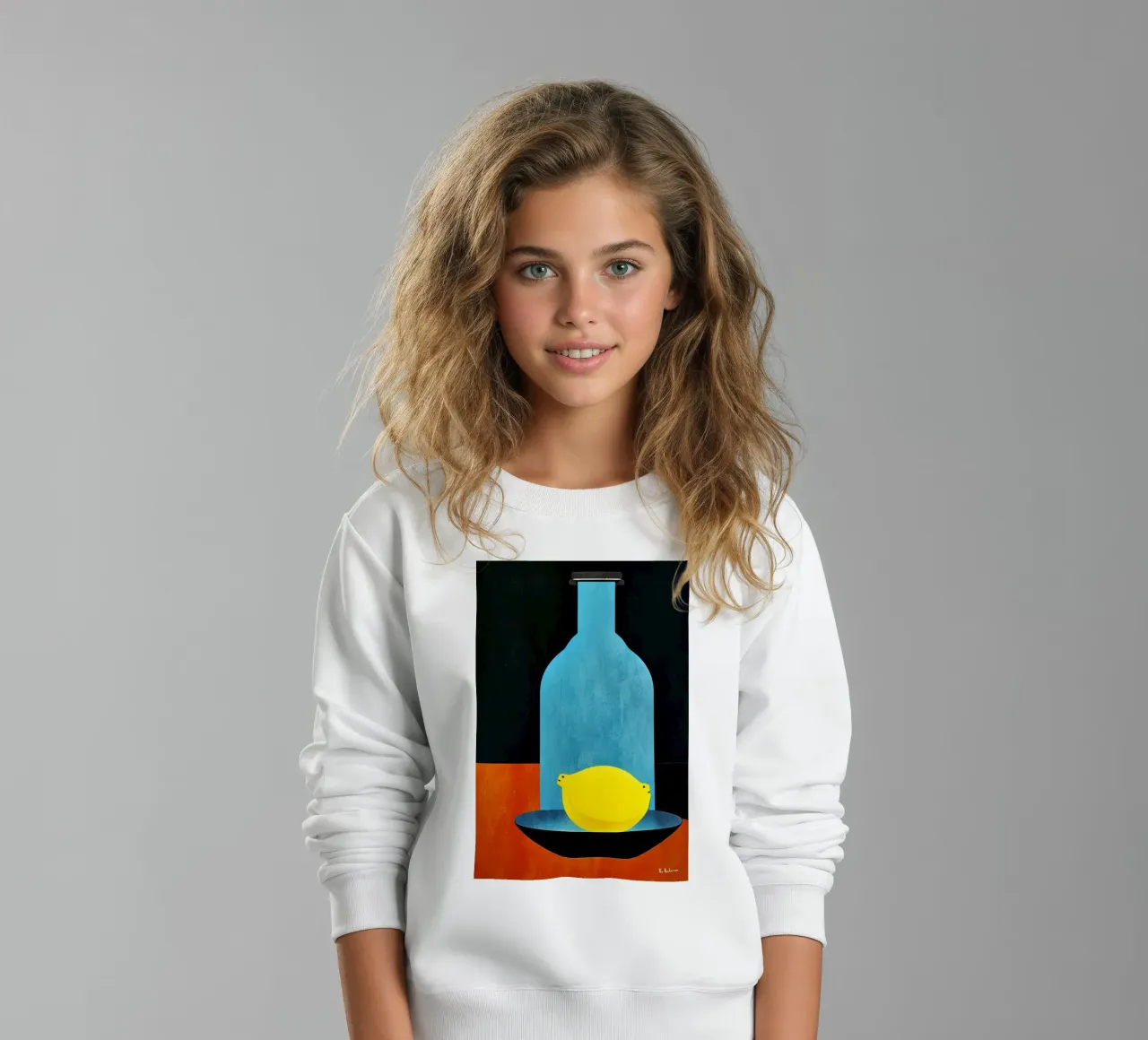 Blue Bottle With (Happy) Lemon felpa bambino da Bo Anderson