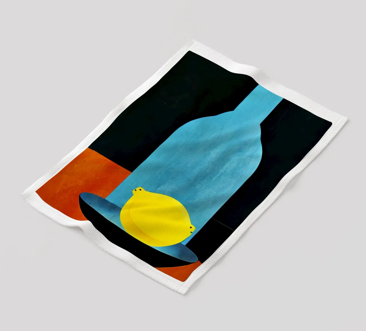 Blue Bottle With (Happy) Lemon coperta in pile da Bo Anderson