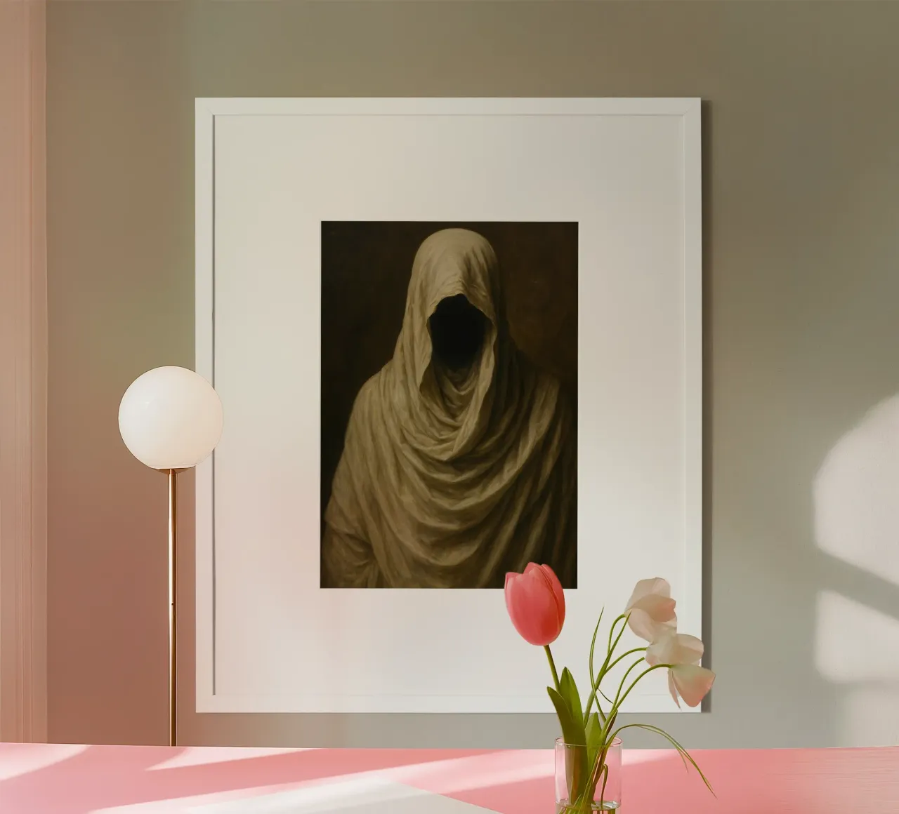 Het gezichtsloze spook, Dark Academia, Moody Muurkunst poster van vintagepod