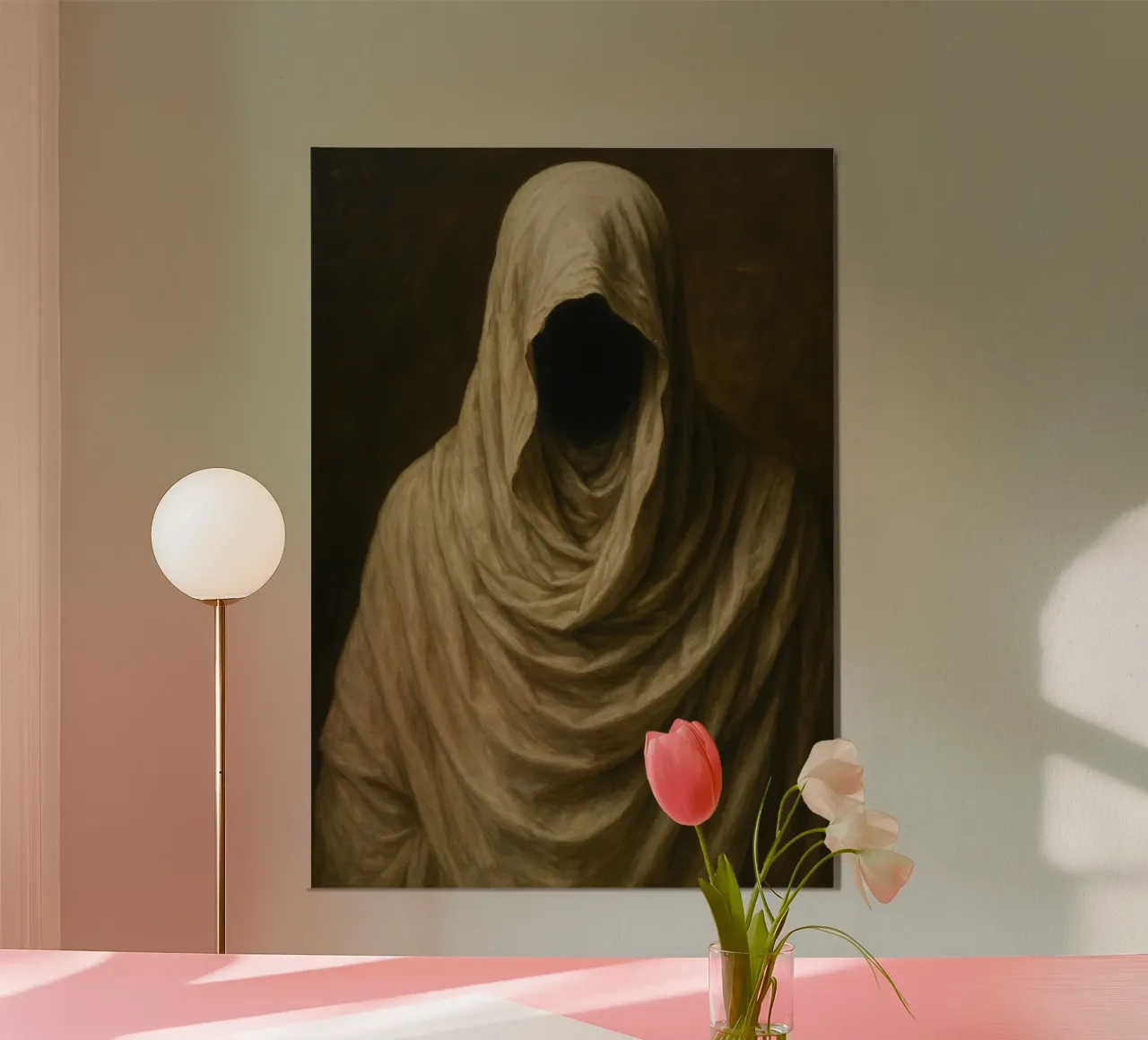 Het gezichtsloze spook, Dark Academia, Moody Muurkunst poster van vintagepod