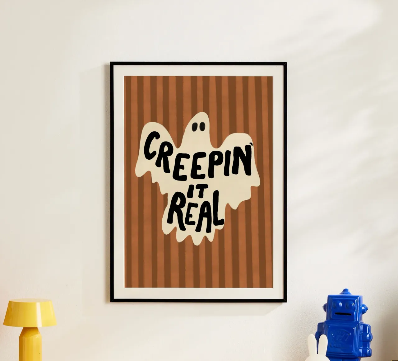 Poster "Creepin' It Real", gioco di parole sui fantasmi, decorazione spettrale poster da vintagepod