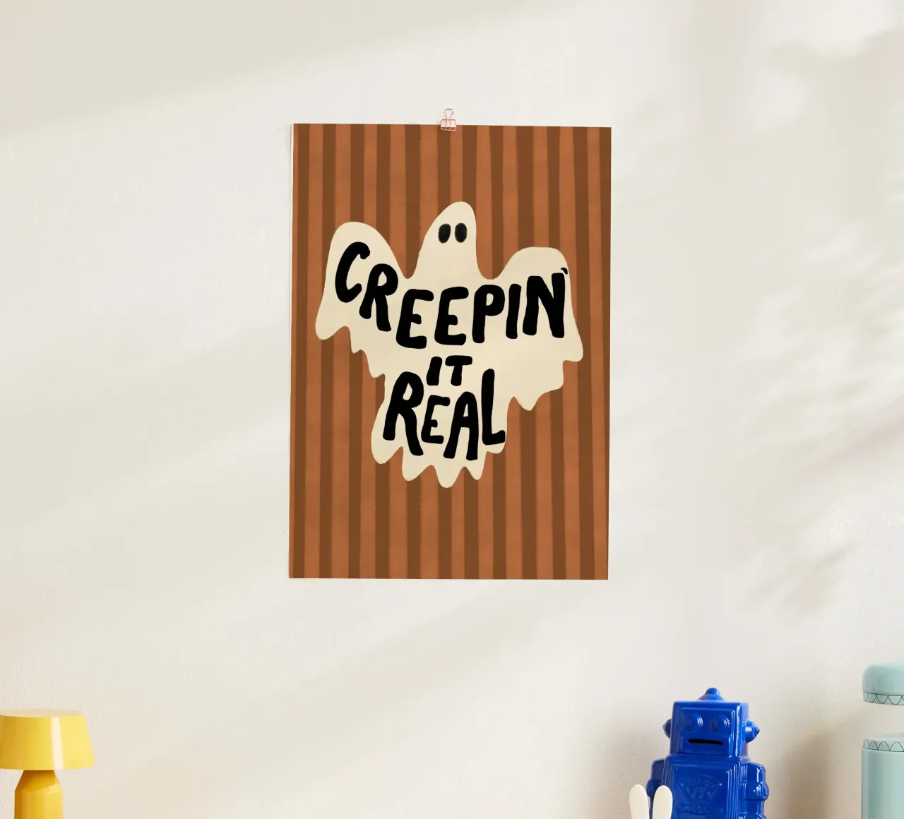 Poster "Creepin' It Real", gioco di parole sui fantasmi, decorazione spettrale poster da vintagepod