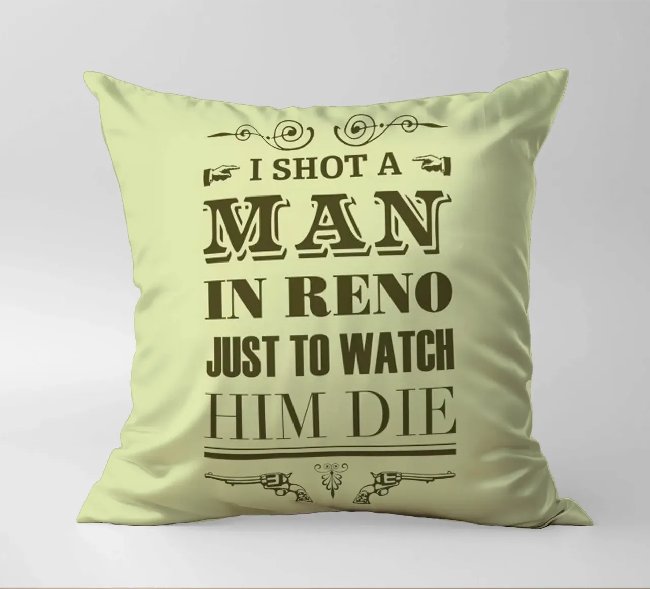I Shot a Man in Reno cuscino da Rahma Projekt