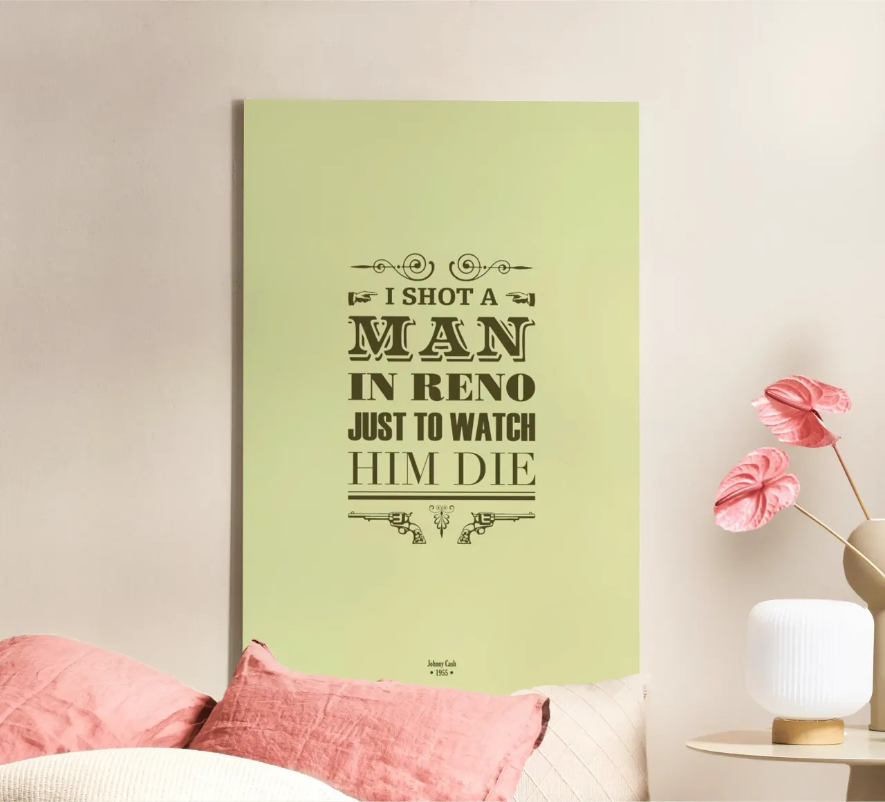 I Shot a Man in Reno tela con Cornice a cassetta da Rahma Projekt