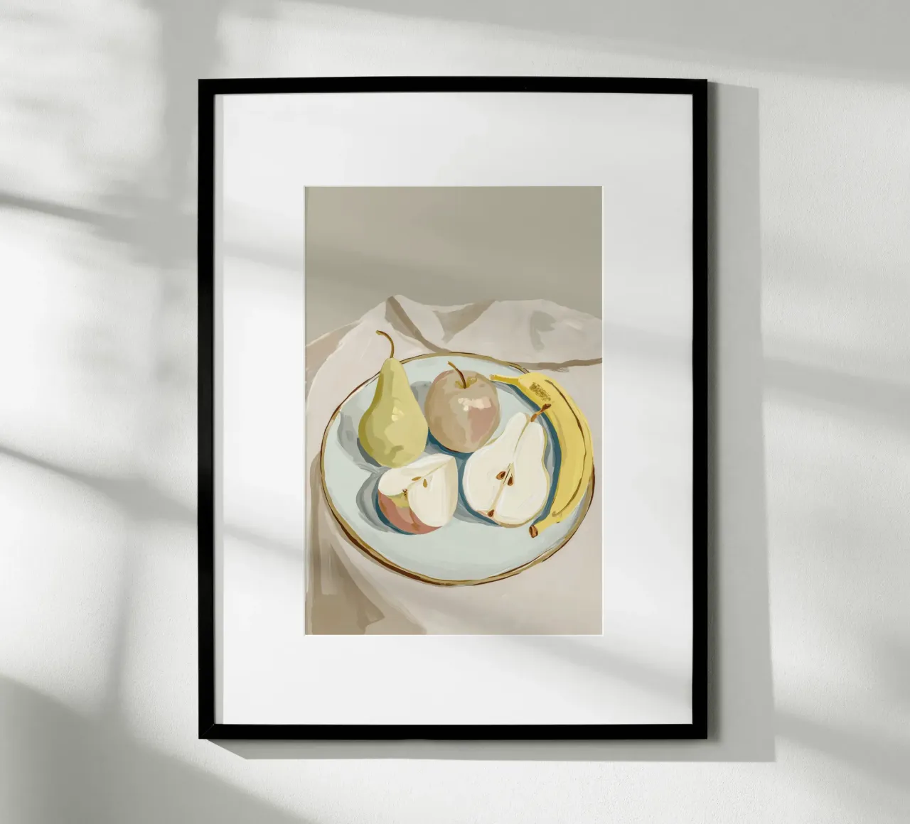 Piatto di frutta preferito poster con telaio in legno da Carinaprint