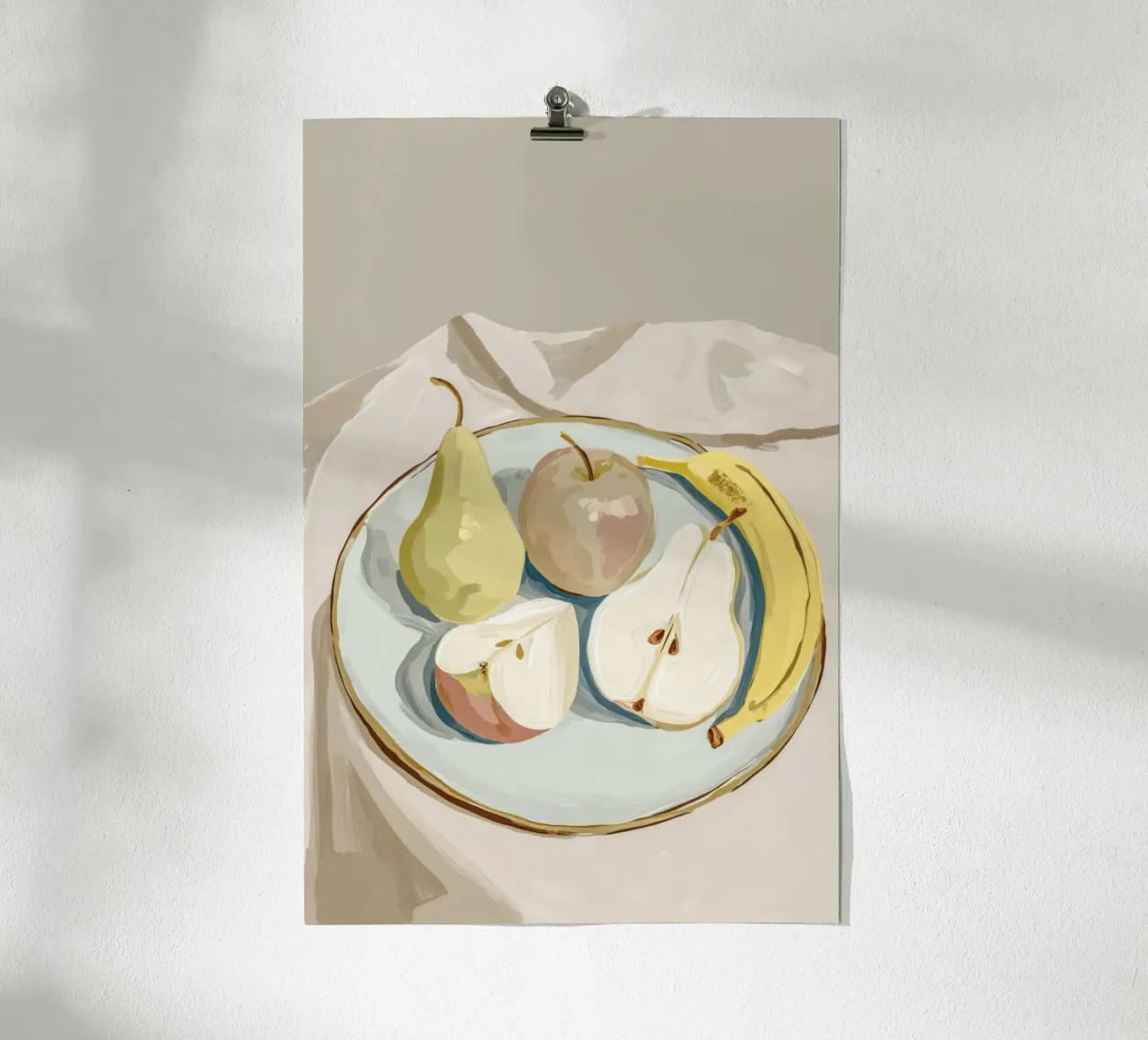 Piatto di frutta preferito poster con telaio in legno da Carinaprint