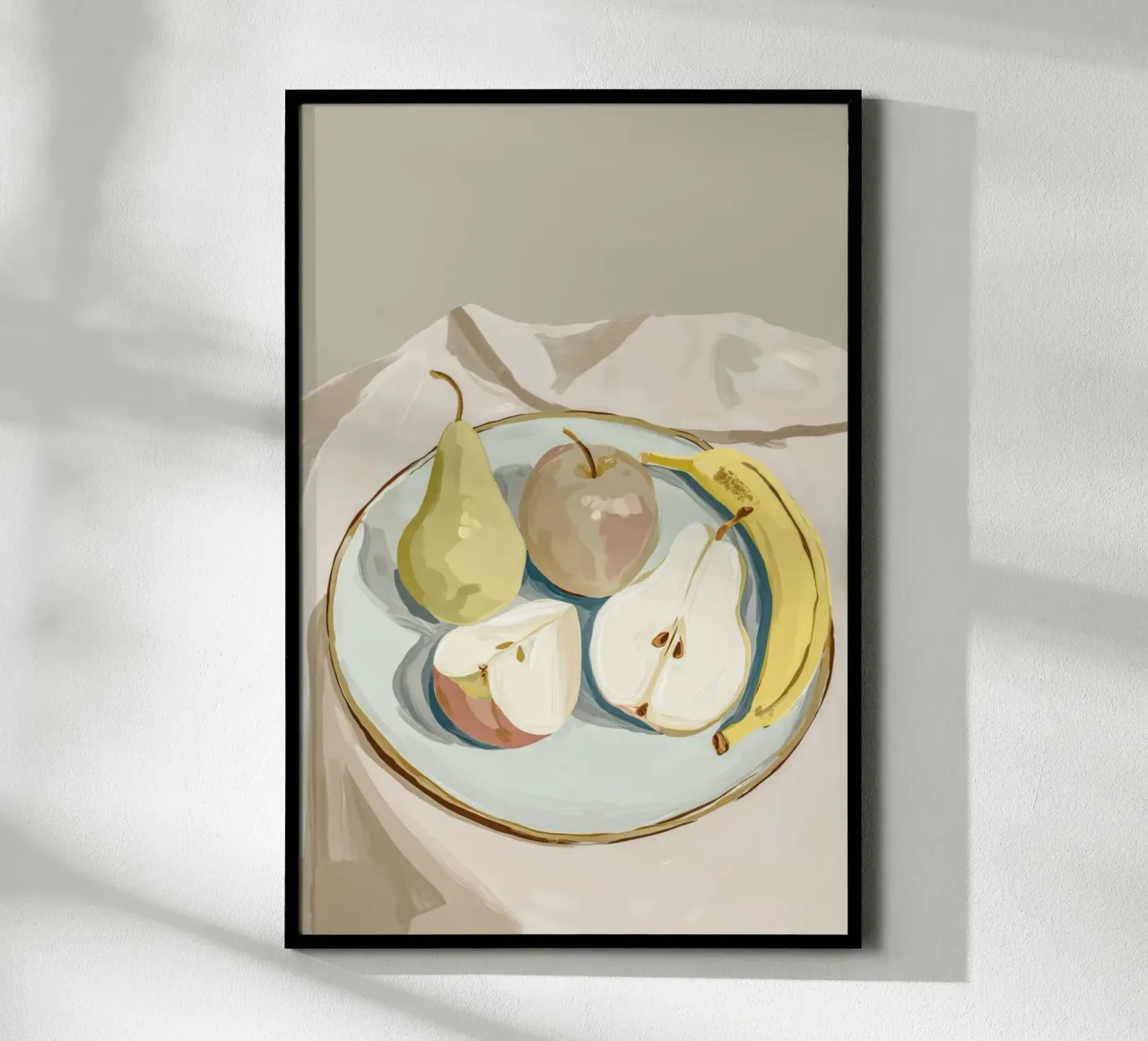 Piatto di frutta preferito poster con telaio in legno da Carinaprint