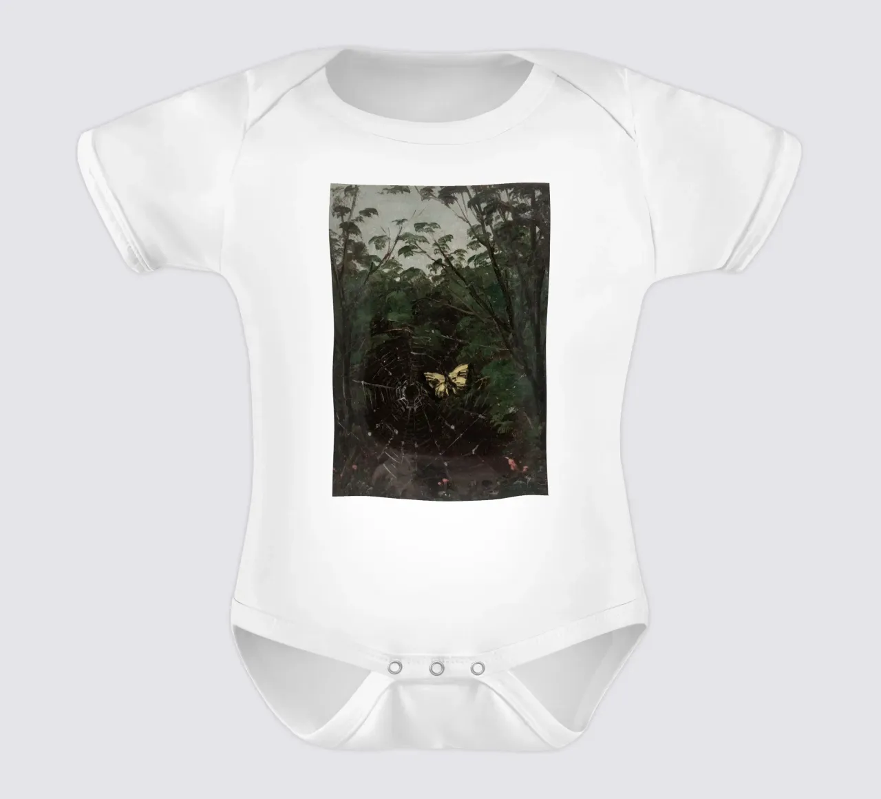 Odilon Redon, Butterfly in Spiderweb, Symbolism Art Kurzarm Babybody von vintagepod