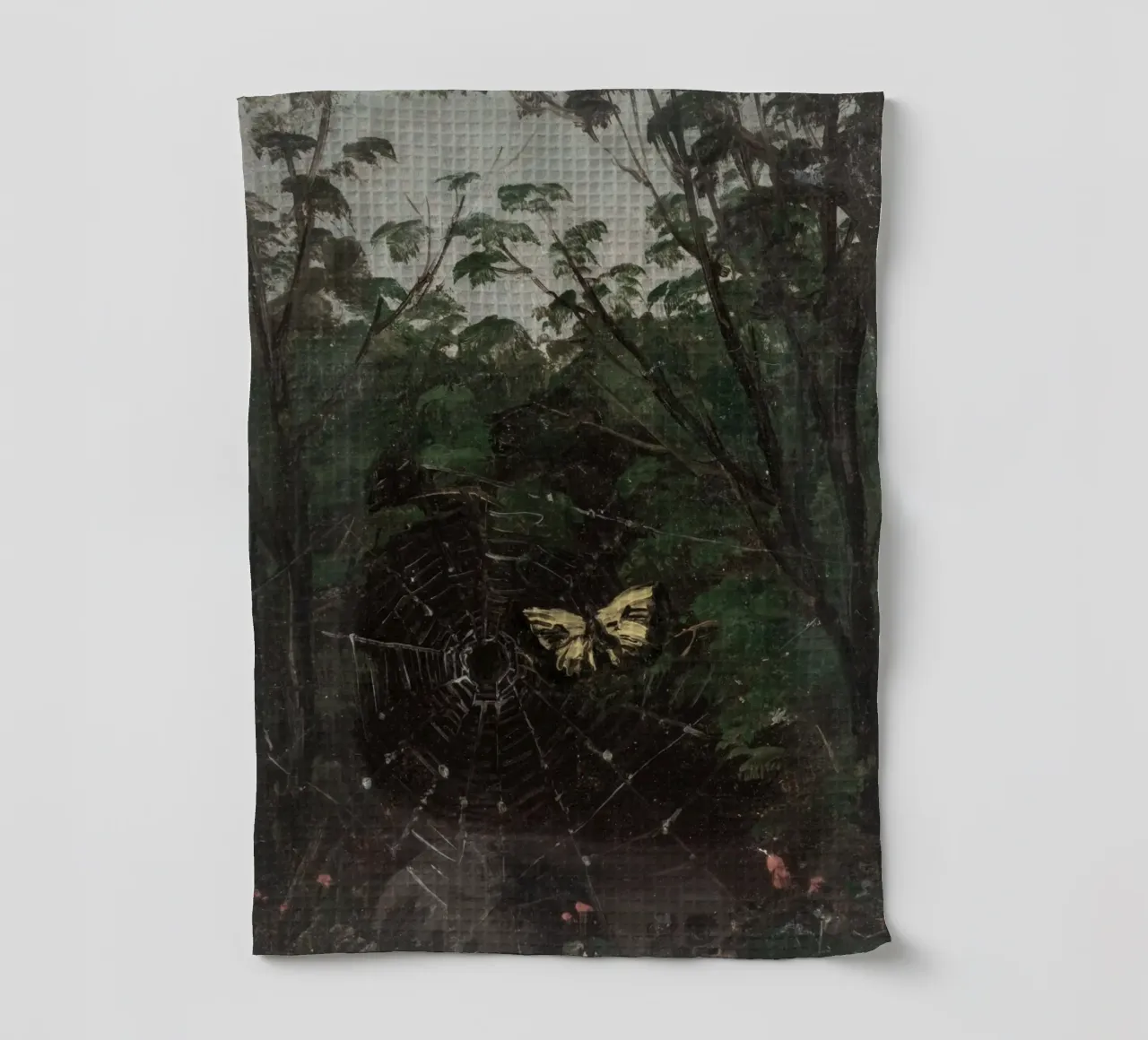 Odilon Redon, Butterfly in Spiderweb, Symbolism Art torchon de vintagepod
