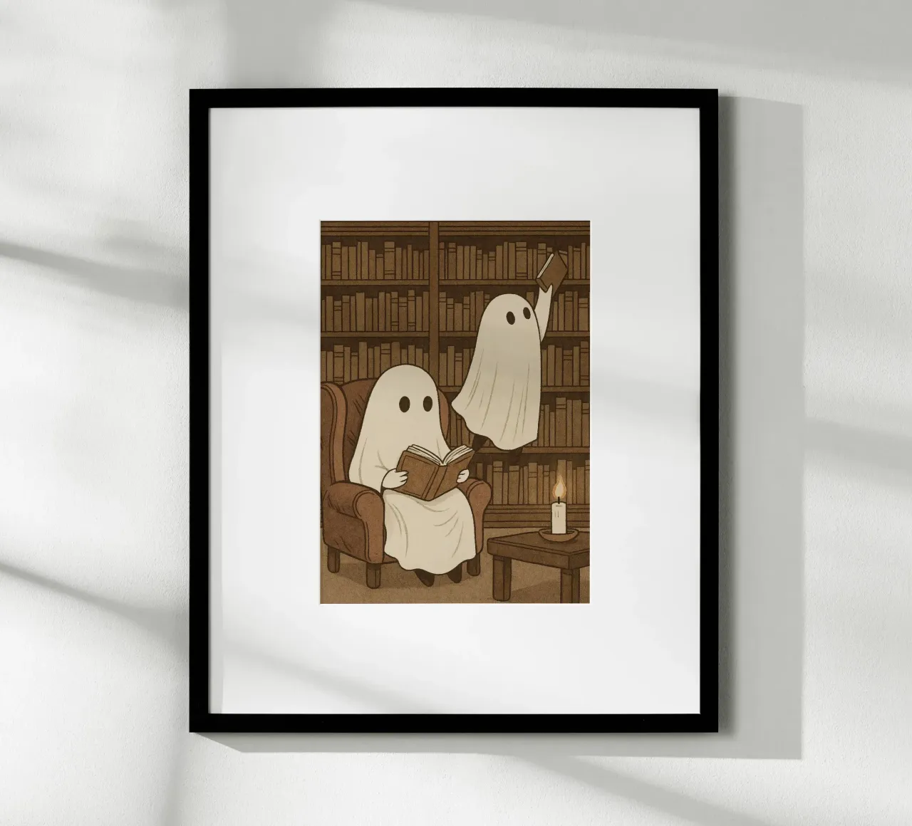 Fantasmi carini in biblioteca, Dark Academia, arte accogliente poster da vintagepod