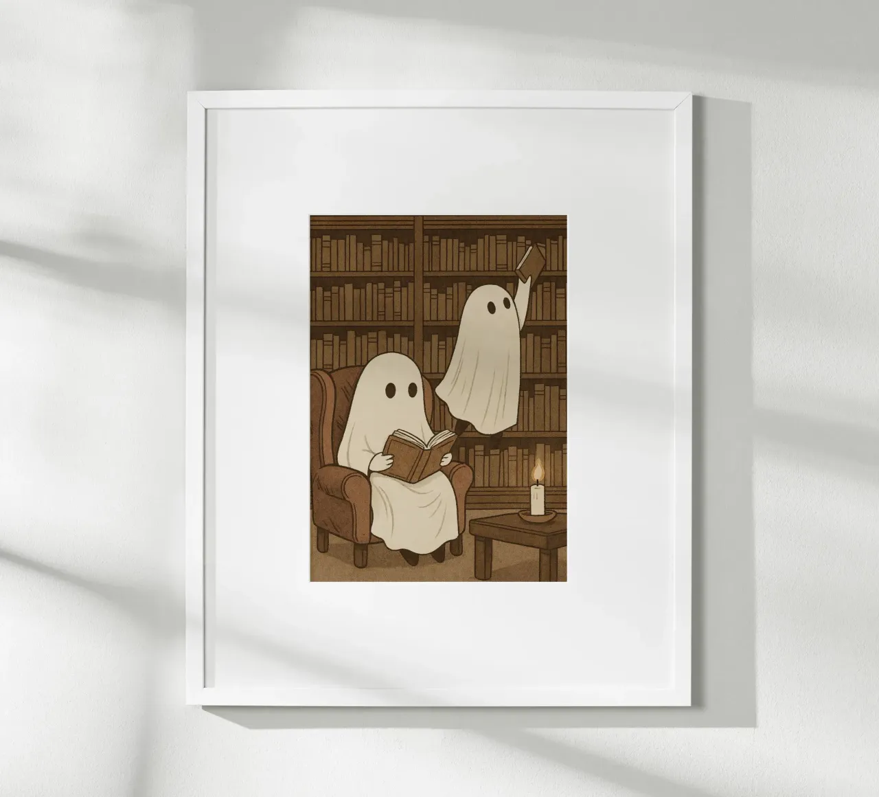 Fantasmi carini in biblioteca, Dark Academia, arte accogliente poster da vintagepod