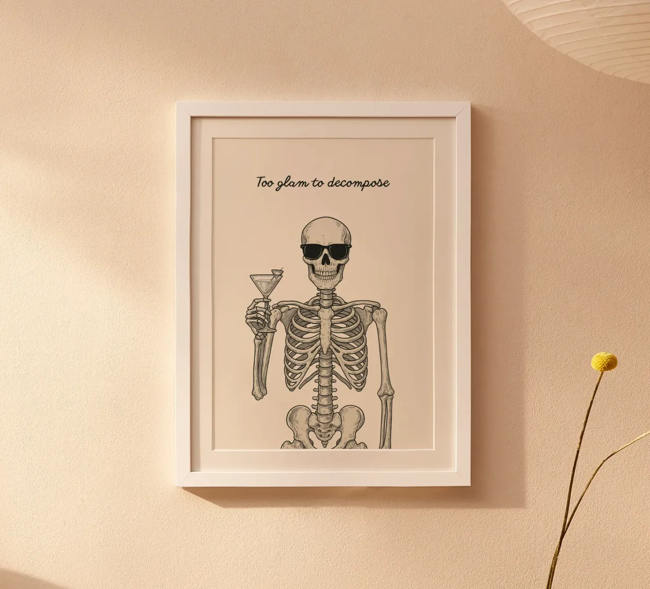 Skelett "Zu glamourös, um sich zu zersetzen" Poster, Trendy Art Poster von vintagepod
