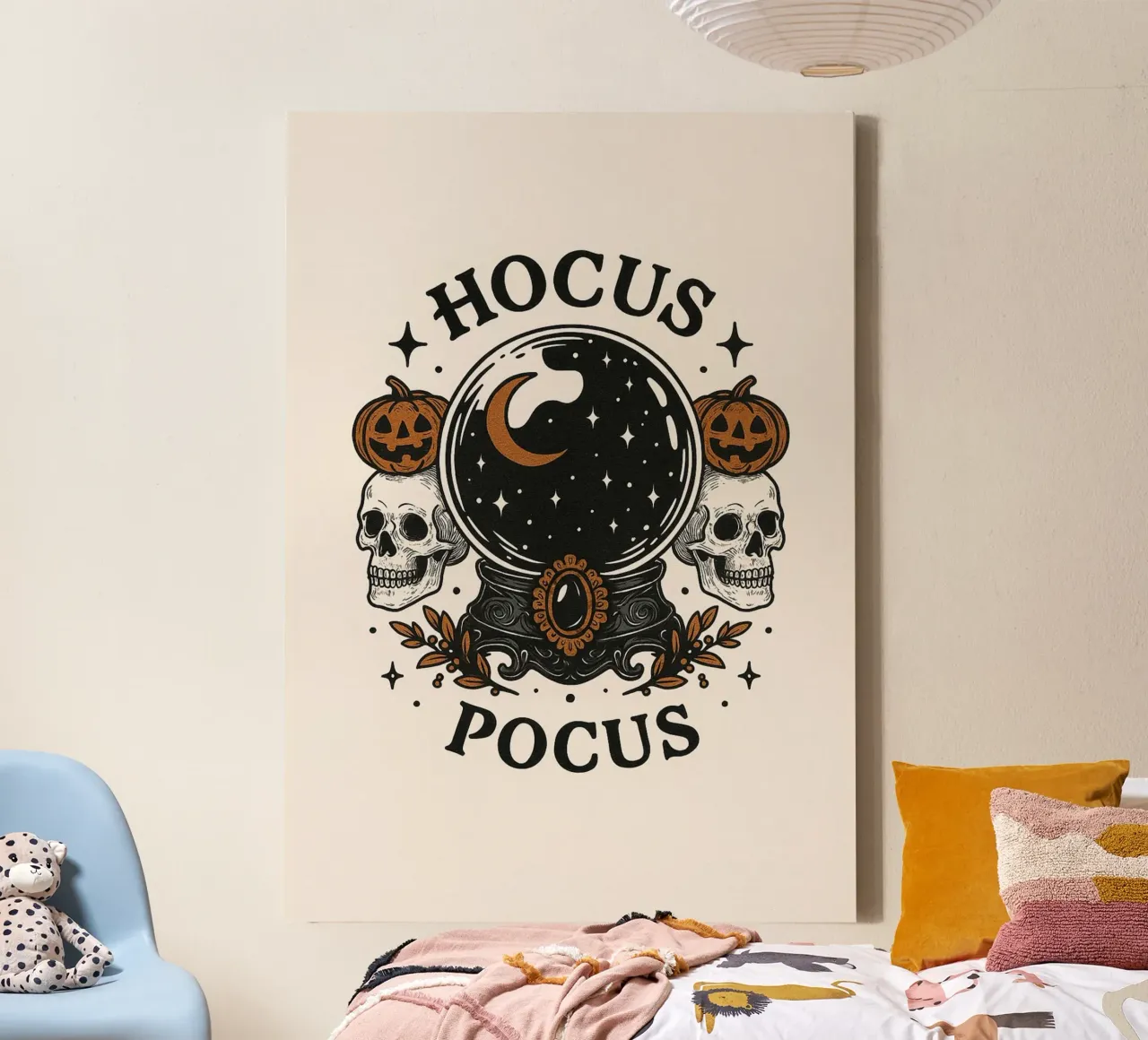 Hocus Pocus Kunst, Kristallen Bal, Halloween Muurdecoratie canvas met Baklijst van vintagepod