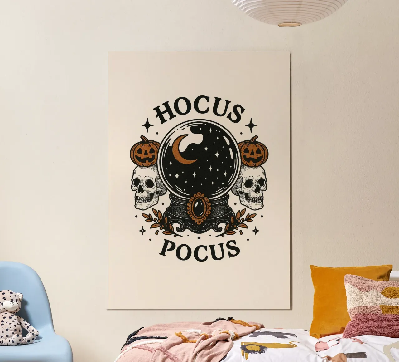 Arte di Hocus Pocus, sfera di cristallo, decorazione murale di Halloween poster da vintagepod
