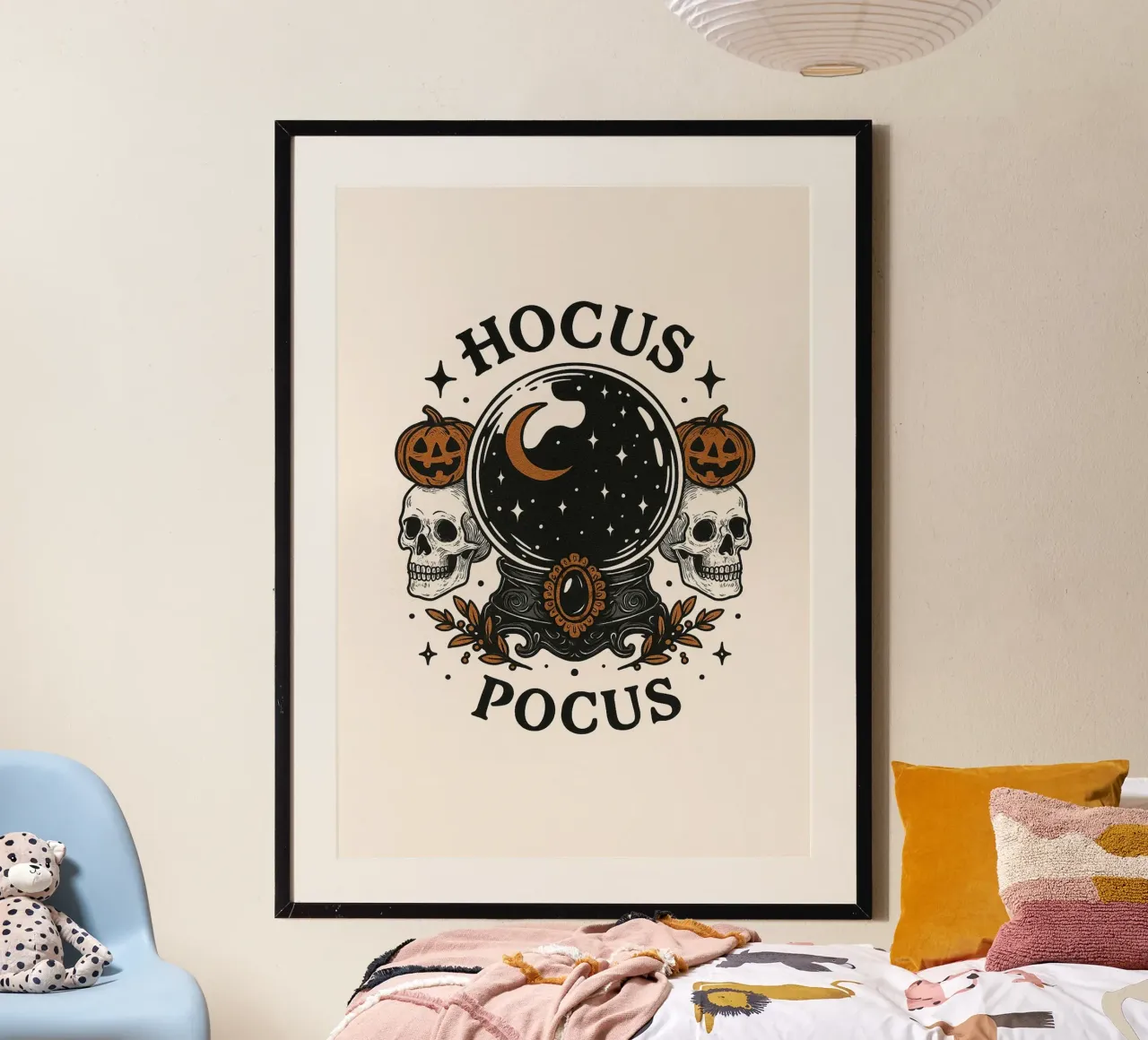 Arte di Hocus Pocus, sfera di cristallo, decorazione murale di Halloween poster da vintagepod