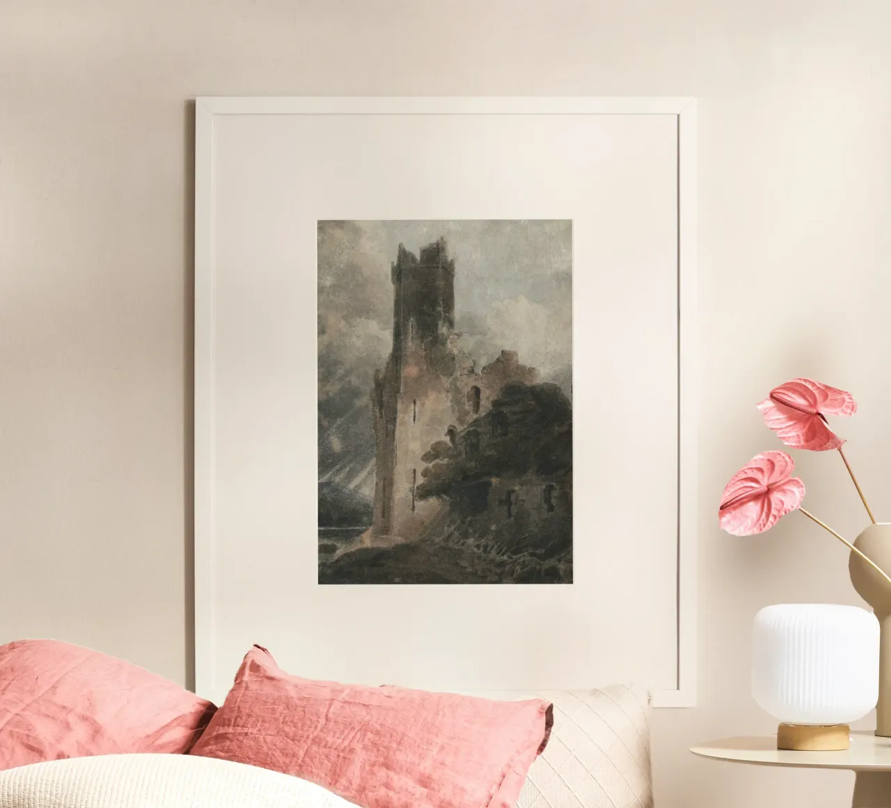 J.M.W. Turner, rovine di un castello, pittura romantica poster con telaio in plastica da vintagepod