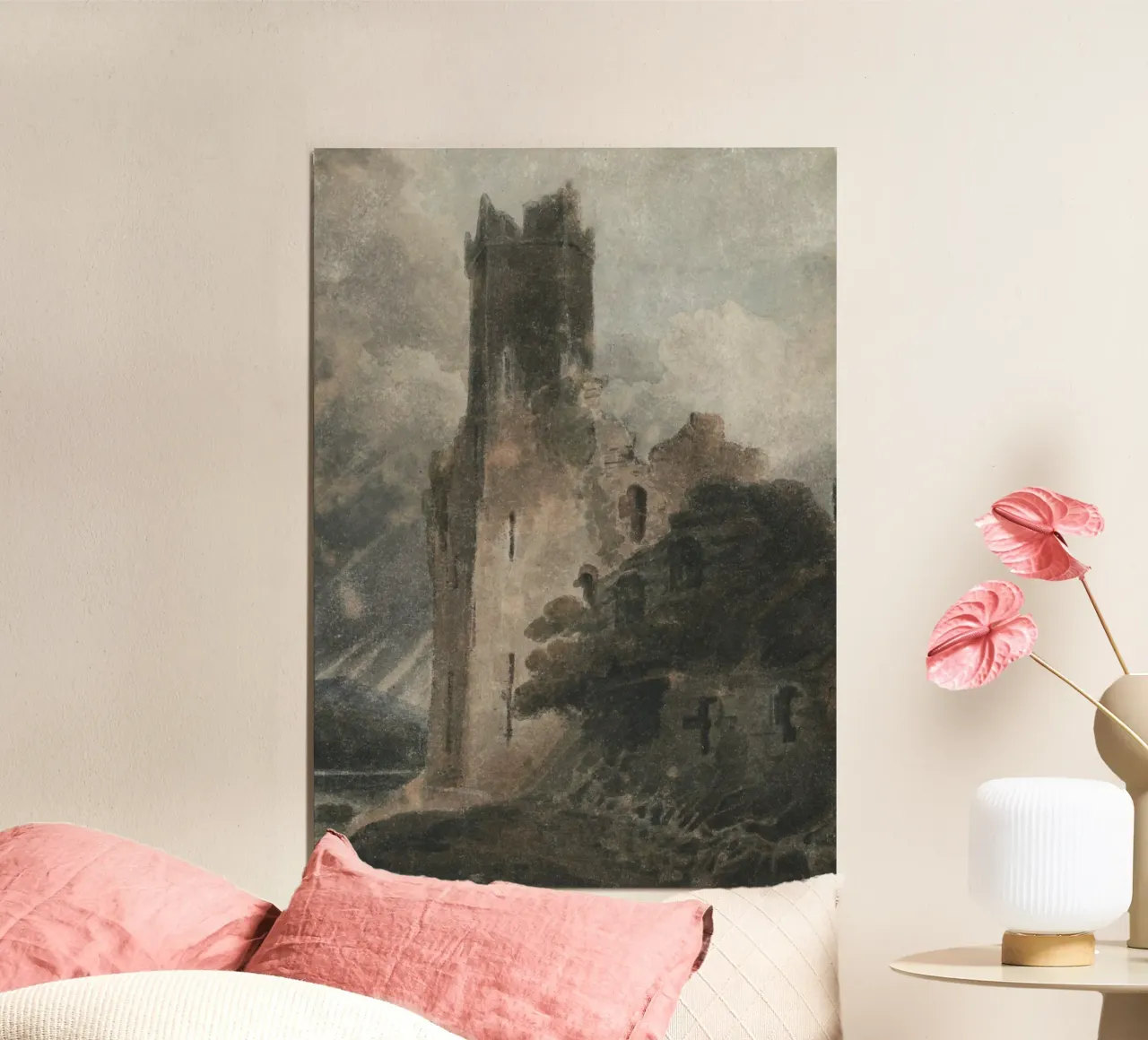 J.M.W. Turner, rovine di un castello, pittura romantica poster con telaio in plastica da vintagepod
