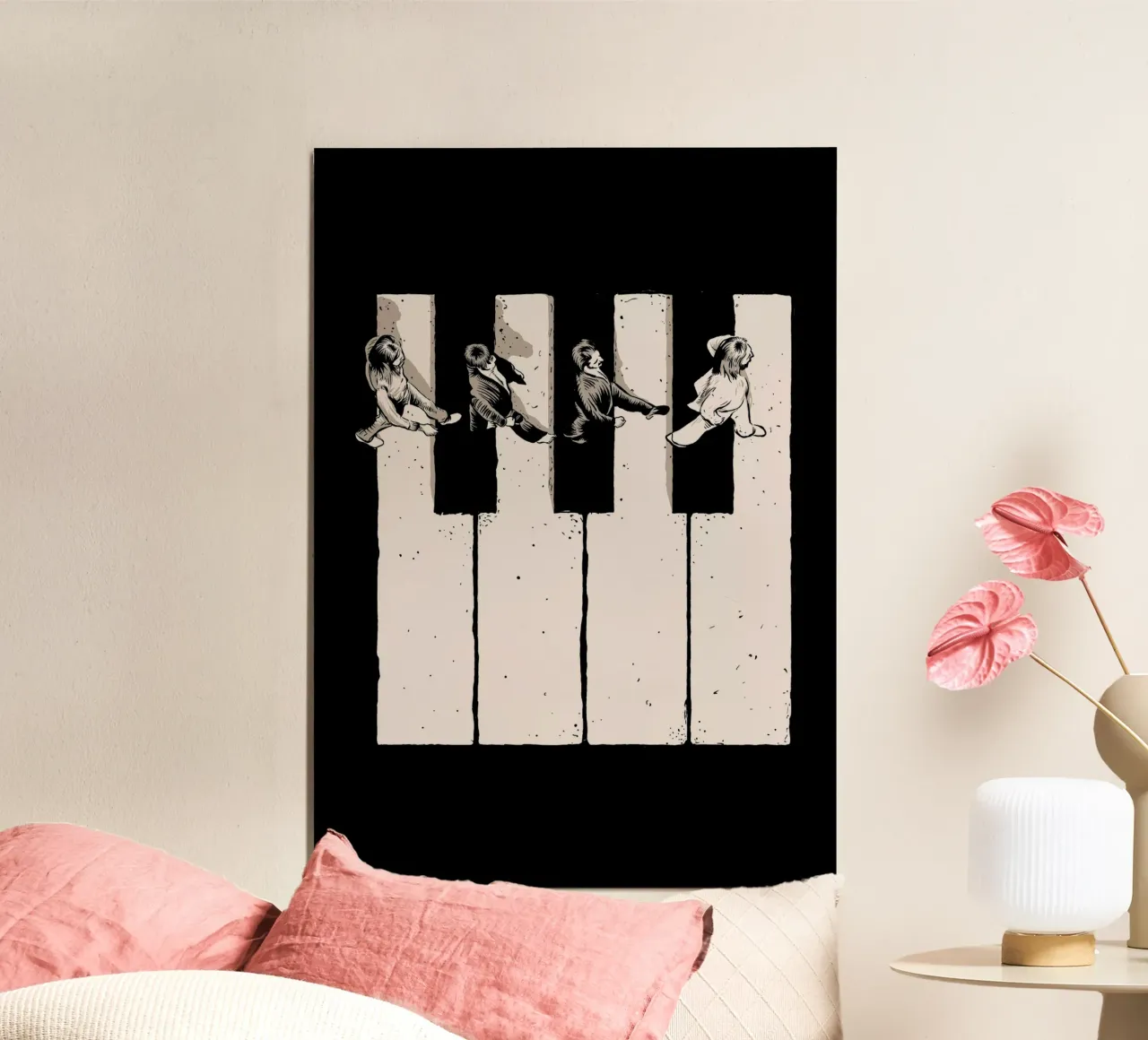 La musica è la via poster con telaio in legno da badaro